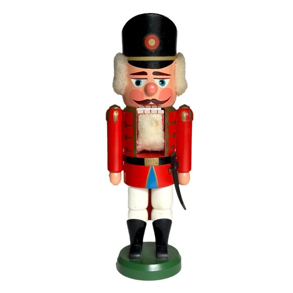 VTG ERZGEBIRGE King Nutcracker East Germany Hand Painted Wood 13.5" Christmas - Picture 1 of 10